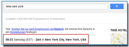 Google Zeitabfrage